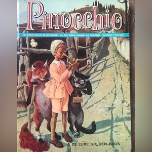 Vintage Pinocchio 1963 Folio De Luxe Golden Book C Collodi color illustrations